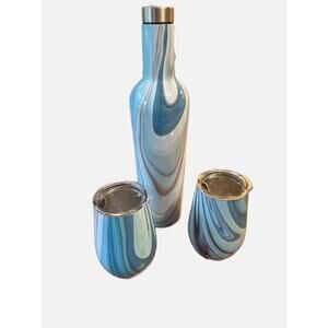 Simple Modern Spirit Wine Bundle 2 Tumbler Glasses Cups + Lids + Bottle Set SM